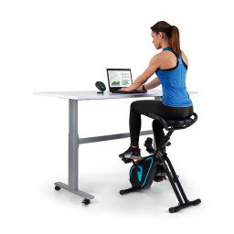 Capital Sports Azura Desk Bike, домашен тренажор, 7,5 кг маховик, ремъчно задвижване (FIT4-AzuraDeskBK)
