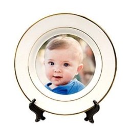 Бяла чиния със златен кант (25-27 см)