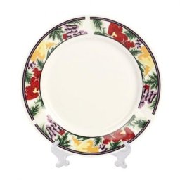 Бяла чиния с орнаменти (20 см)