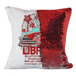 Магическа възглавница с пайети, 40х40 см (червена)