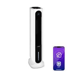 Klarstein Polar Tower Smart, вентилатор, охладител на въздуха, 7L, 85W, дистанционно управление, 5x охладителни кутии (ACO14-PolrTowerSmtW)