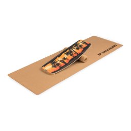 BoarderKING Indoorboard Curved, дъска за баланс, подложка, цилиндър, дърво / корк (FIA2-Hawaii)