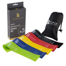 Capital Sports Uros Mini, експандери, комплект 5 броя, фитнес ластици, възел, 100 % латекс (SPL4-UrosMiniBand5er)