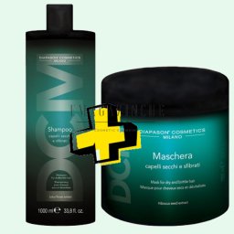 Diapason Cosmetics Шампоан и маска за суха,увредена и изтощена коса с екстракт от Лотос 1000+1000 мл.