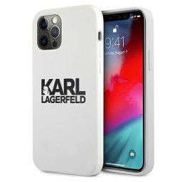 Силиконов калъф кейс Karl Lagerfeld KLHCP12MSLKLWH за iPhone 12 / iPhone 12 Pro, Бял
