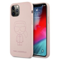Силиконов калъф кейс Karl Lagerfeld KLHCP12MSILTTPI за iPhone 12 / iPhone 12 Pro, Розов