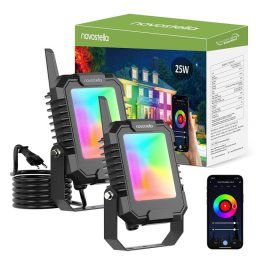 Bluetooth Mesh RGB LED Прожектор Novostella Музикален 25W/50W - 2бр комплект