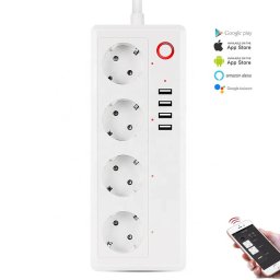 WiFi Разклонител 16А 3450W 4хГнезда 4хUSB