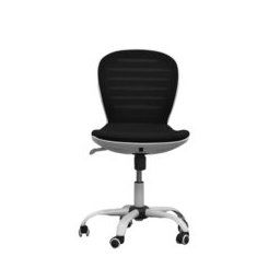Детски стол RFG Flexy White, дамаска и меш, черна седалка, черна облегалка