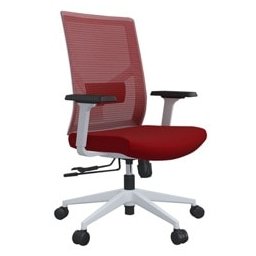 Работен стол RFG Snow W, до 120кг. макс тегло, дамаска, лумбална упора, червен