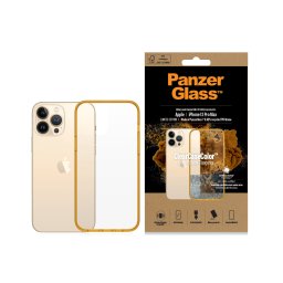Гръб PanzerGlass за iPhone 13 Pro Max, ClearCase - Оранжева рамка