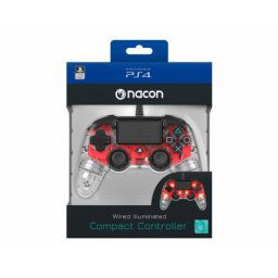 Джойстик Nacon Wired Illuminated Red Compact Controller, Windows,PS4, USB (SLEH-00469)