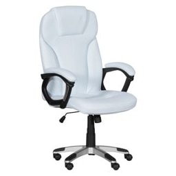 Офис стол Carmen 6514, до 130кг, еко кожа, полипропиленова база, газов амортисьор, Tilt tension механизъм, регулируем люлеещ механизъм, коригиране височина, бял