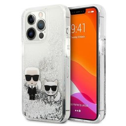 Силиконов калъф кейс Karl Lagerfeld KLHCP13XGKCS iPhone 13 Pro Max, Silver Glitter Karl and Choupette