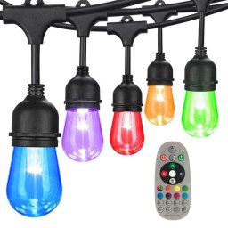 Многоцветна Музикална Гирлянда от RGB LED крушки 15м