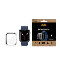 Стъклен протектор за часовник със силиконова рамка PanzerGlass за Apple watch Series 7, 45mm, AntiBacteria - Прозрачна рамка, 119589
