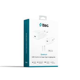 Зарядни комплект Quantum PD 20W Travel Charger + 20W Car Charger + Type-C / Lightning Cable, MFi