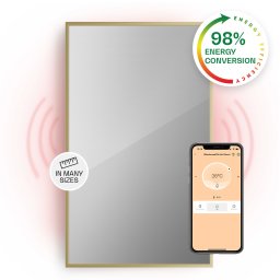 Klarstein La Palma 1000 smart, отоплител, 2 in 1, инфрачервен, 120x60 см, 1000W, Огледална предна част (HTR10-LaPalmaS1000Gd)