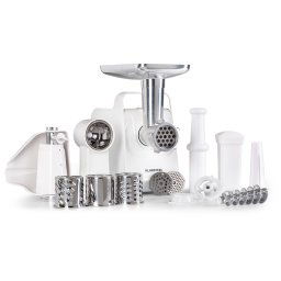 Klarstein Mighty Mince 500, електрическа месомелачка, 1361W, 3 перфорирани стоманени диска (KG23-MMGrinderWht)