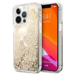 Силиконов калъф кейс Guess GUHCP13LGLHFLGO iPhone 13 Pro, Gold hardcase Glitter Charms