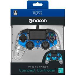 Джойстик Wired Nacon Illuminated Blue Compact Controller, Windows,PS4, USB (SLEH-00468)