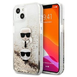 Силиконов калъф кейс Karl Lagerfeld KLHCP13SKICGLD iPhone 13 Mini, Gold Glitter Karl and Choupette