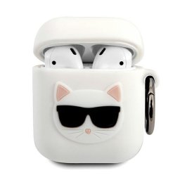 Силиконов калъф кейс Karl Lagerfeld KLACA2SILCHWH cover white Silicone Choupette за слушалки Apple AirPods
