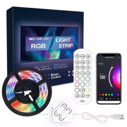 WiFi RGB USB LED Лента за Телевизори 32"- 60" с Дистанционно