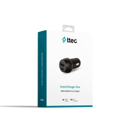 Адаптер за кола 12V ttec SmartCharger Duo In-Car Charger USB-C+USB-A 3.1A Черен