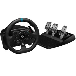 Волан с педали Logitech G923 PS4 (941-000149), USB, черни/сиви, за PC, PS5, PS4