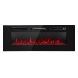 Klarstein Galeras, електрическа камина за стена и вграждане, 1800 W, LED, 3 цвята, таймер (GDW24-Galeras127B)