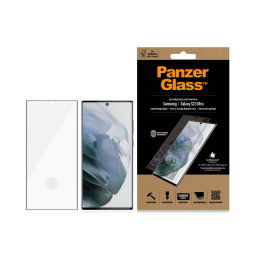 Стъклен протектор PanzerGlass за Samsung Galaxy S22 Ultra FingerPrint, CaseFriendly, AntiBacterial - Черен, 119827