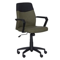 Офис стол Carmen 6002, до 100кг, дамаска, полипропиленова база, подлакътници, регулируем люлеещ механизъм, газов амортисьор, зелен