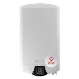 Бойлер Eldom 50 л. 2.1kW + 1.2kW, плосък дизайн, универсален монтаж, ел. управление, емайлиран, DU060W-W