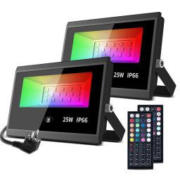 LED Прожектор с Дистанционно MustWin 25W/50W RGB - 2бр Комплект