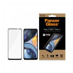 Стъклен протектор PanzerGlass за Motorola Moto G22 / E32 / E32s - Черен