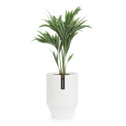 Fox & Fern Саксия Almere Fibre Stone, идеална за растения, ръчно изработена, конусовидна (PP-PODIUM-M-MW)