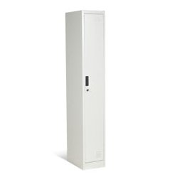 Метален шкаф Carmen CR-1242 2 ЕL, 1x рафт, 1x шкаф, 1x лост за закачалки, прахово боядисан, вентилационен отвор, светло сив