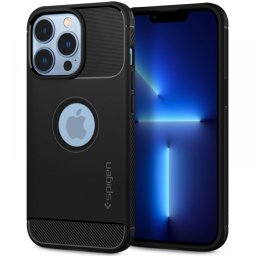 Силиконов калъф кейс Spigen Rugged Armor Apple iPhone 13 Pro Max, Matte Black, Черен Мат