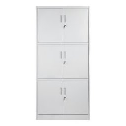 Метален шкаф Carmen CR-1260 LZ, 3x рафтове, прахово боядисан, метален, сив