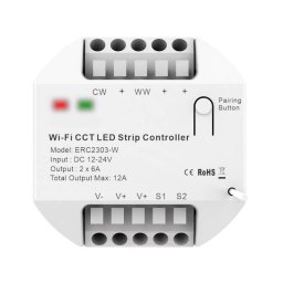 WiFi + RF CCT Двуканален Контролер Димер за Едноцветна LED Лента 12-24V EBL