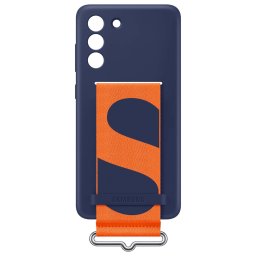 Оригинален гръб Samsung Silicone Cover with Strap за Samsung Galaxy S21 FE - Син EF-GG990TNE