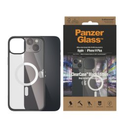 Гръб ClearCase PanzerGlass, MagSafe за Apple Iphone 14 Plus, Antibacterial - Черна рамка