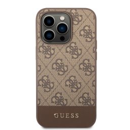 Гръб Guess 4G Stripe Case за iPhone 14 Pro - Кафяв