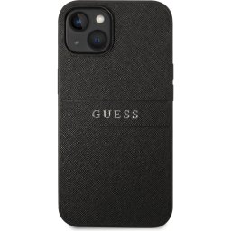 Гръб Guess PU Leather Saffiano Case за iPhone 14 Plus - Черен