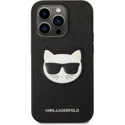 Калъф Karl Lagerfeld PU Saffiano Choupette Head Case за iPhone 14 Pro - Черен