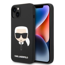 Гръб Karl Lagerfeld MagSafe Compatible Case Liquid Silicone Гръб Karl Head за iPhone 14 Plus - Черен
