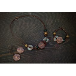 Комплект колие, гривна и обеци