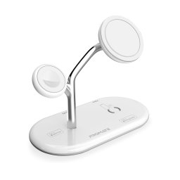 Безжично зарядно ProMate Synergy, MFI Certified 65W High Speed MagSafe Charging Station • 15W Qi Charging • 5W Apple Watch Charger • 10W Qi Charger • 24W USB-C Power Delivery • Qi Certified, Бял
