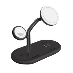 Безжично зарядно ProMate Synergy, MFI Certified 65W High Speed MagSafe Charging Station • 15W Qi Charging • 5W Apple Watch Charger • 10W Qi Charger • 24W USB-C Power Delivery • Qi Certified, Черен